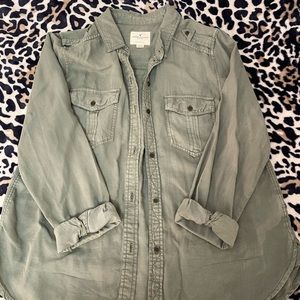 American Eagle Button Down Blouse - army green